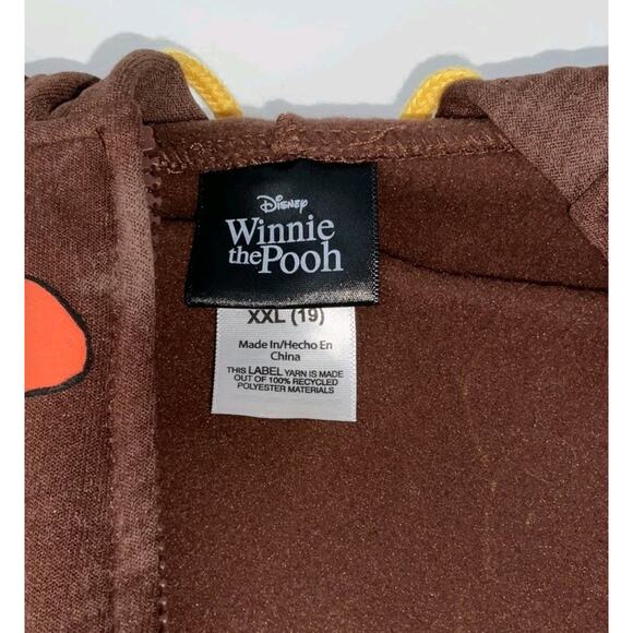 Disney Winnie The Pooh Zip Up Hoodie Womens Juniors Brown XXL Tigger Eeyore - Picture 7 of 9